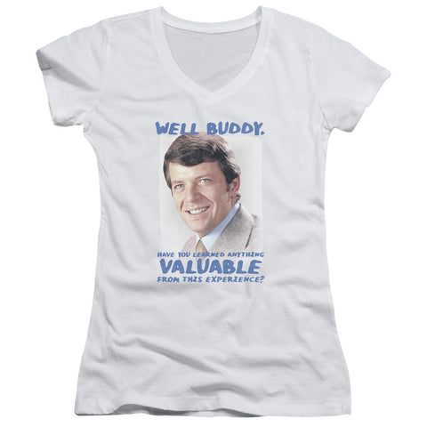 Juniors Sheer Cap Sleeve V-Neck