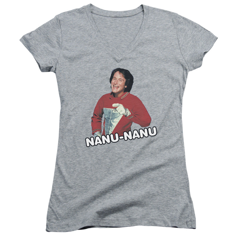 Juniors Sheer Cap Sleeve V-Neck