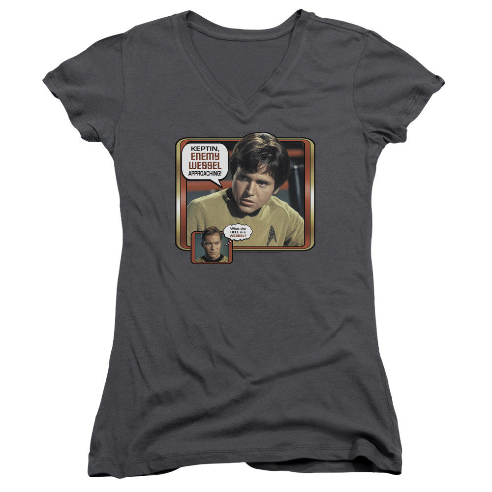 Juniors Sheer Cap Sleeve V-Neck