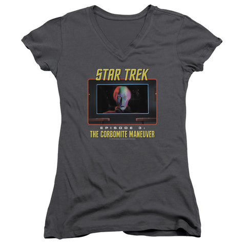 Juniors Sheer Cap Sleeve V-Neck