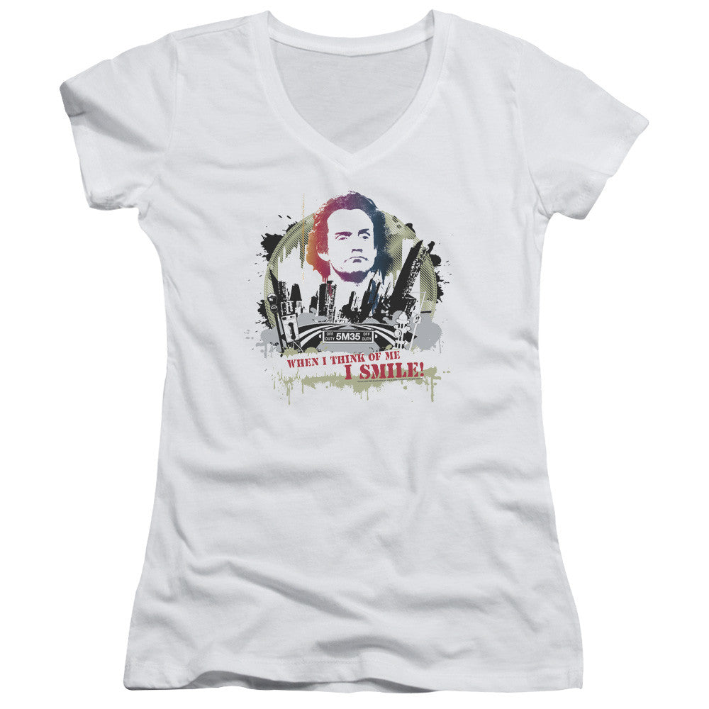 Juniors Sheer Cap Sleeve V-Neck