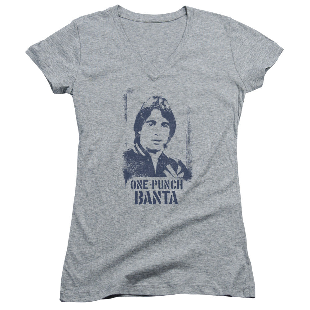 Juniors Sheer Cap Sleeve V-Neck