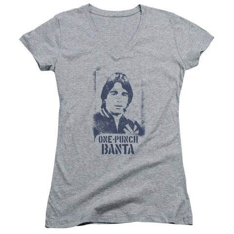 Juniors Sheer Cap Sleeve V-Neck