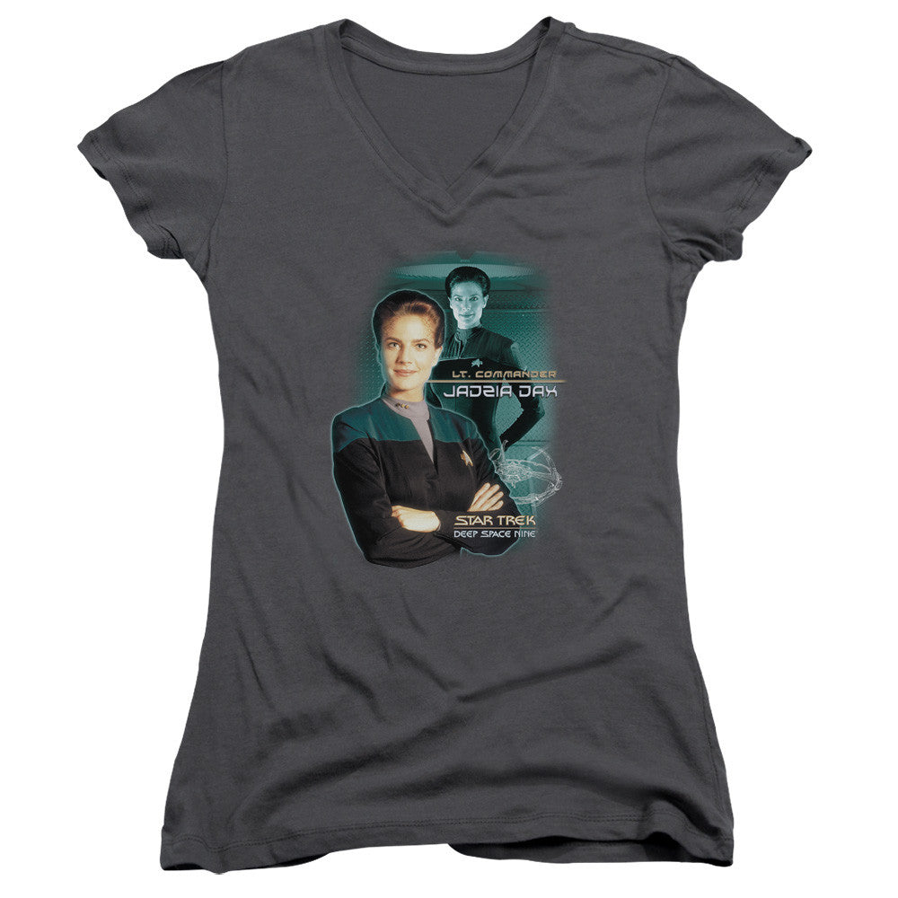 Juniors Sheer Cap Sleeve V-Neck