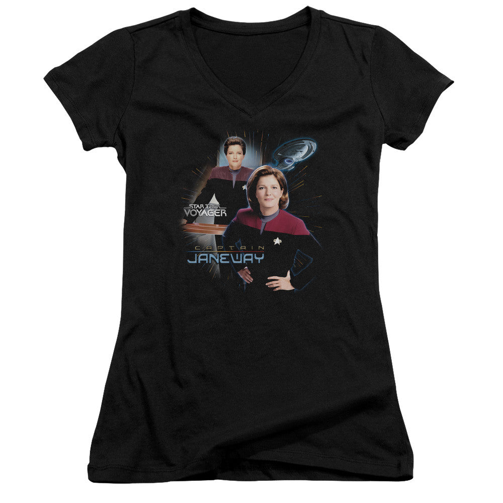 Juniors Sheer Cap Sleeve V-Neck