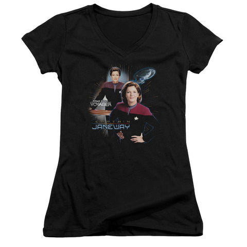 Juniors Sheer Cap Sleeve V-Neck