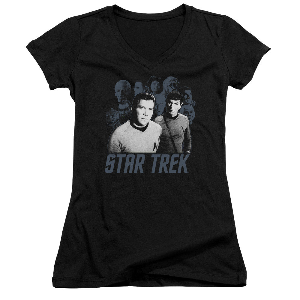 Juniors Sheer Cap Sleeve V-Neck