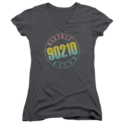 Juniors Sheer Cap Sleeve V-Neck