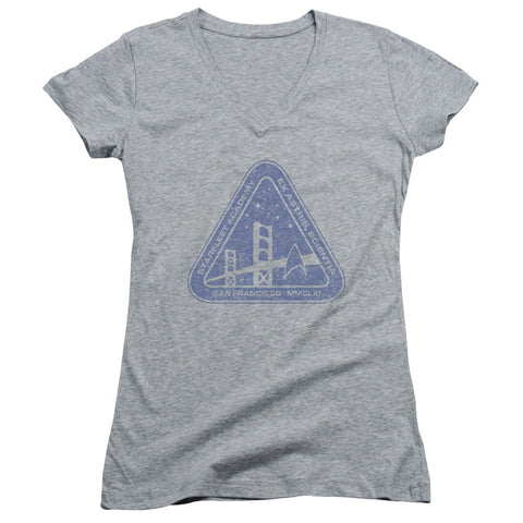 Juniors Sheer Cap Sleeve V-Neck