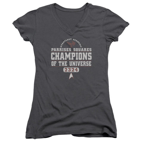 Juniors Sheer Cap Sleeve V-Neck