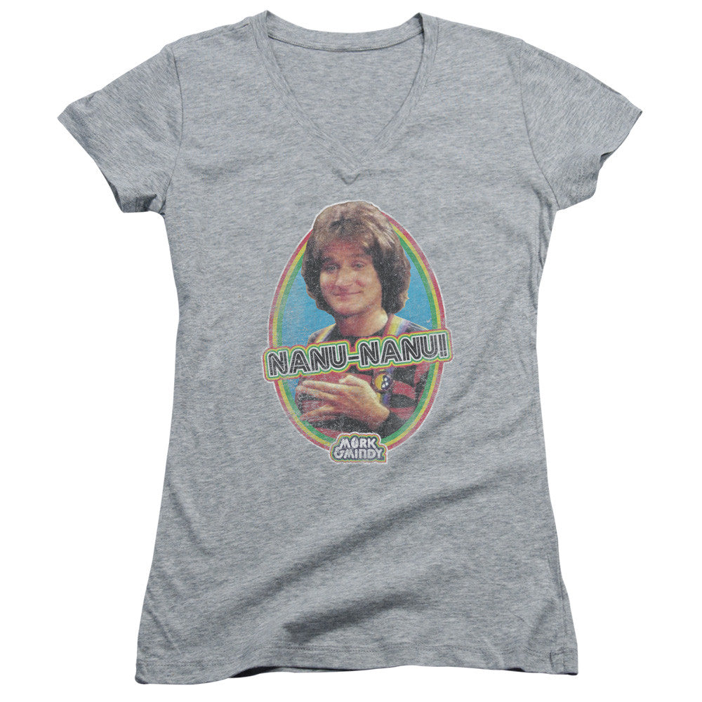 Juniors Sheer Cap Sleeve V-Neck