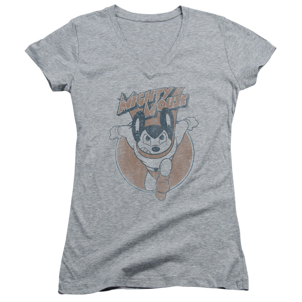 Juniors Sheer Cap Sleeve V-Neck