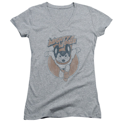 Juniors Sheer Cap Sleeve V-Neck