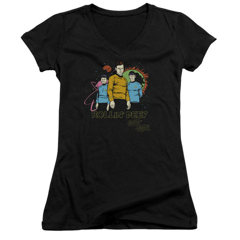 Juniors Sheer Cap Sleeve V-Neck