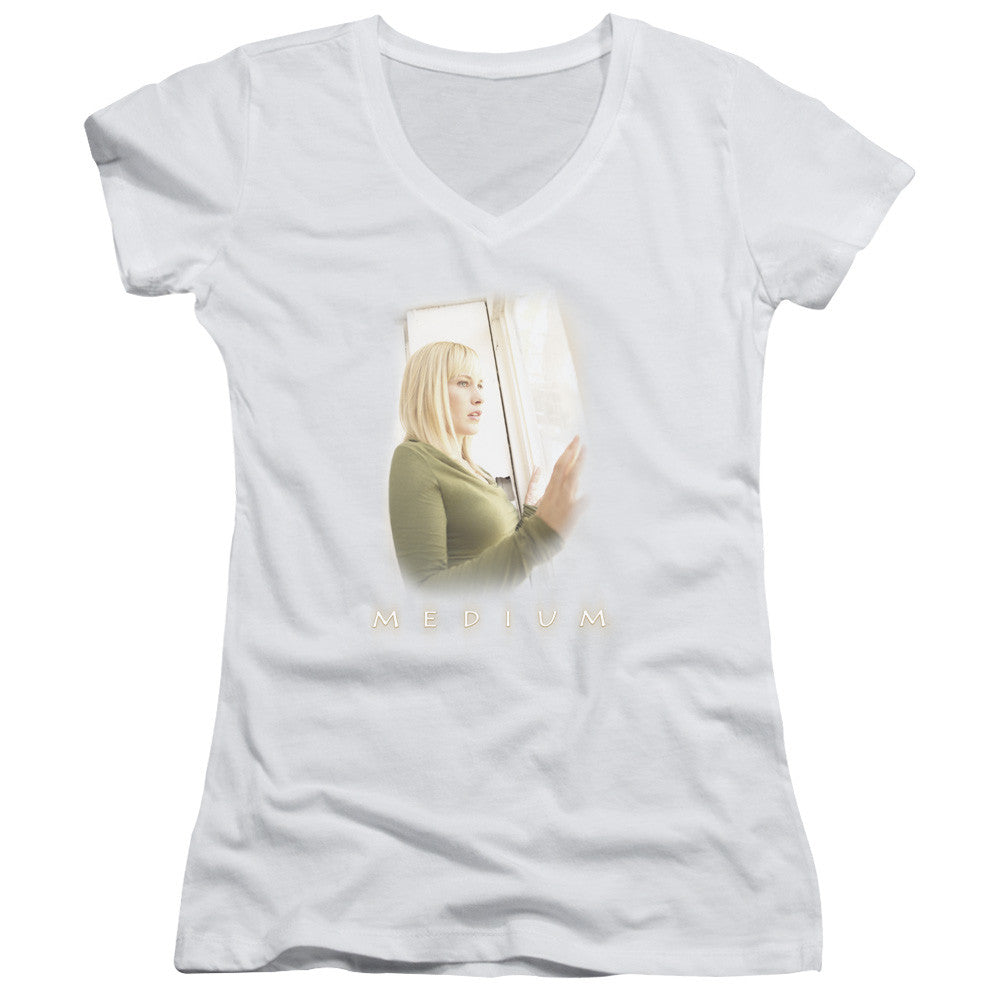 Juniors Sheer Cap Sleeve V-Neck