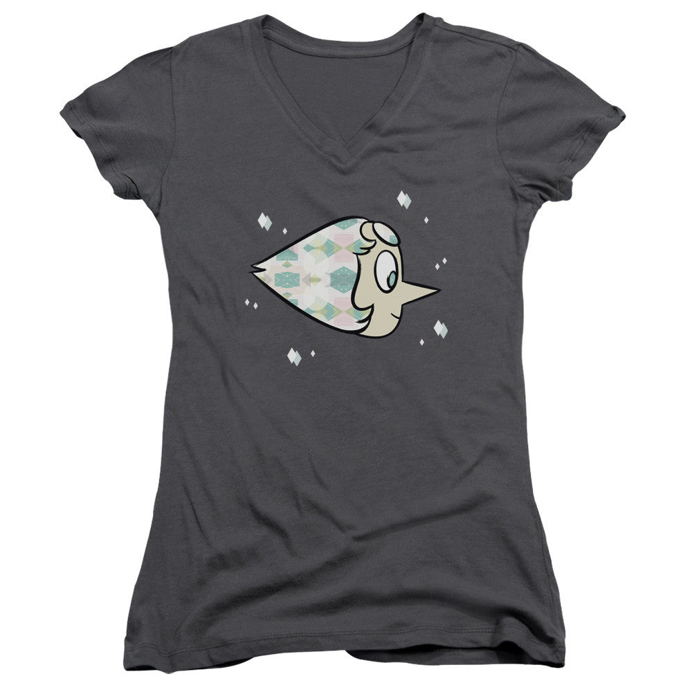 Juniors Sheer Cap Sleeve V-Neck