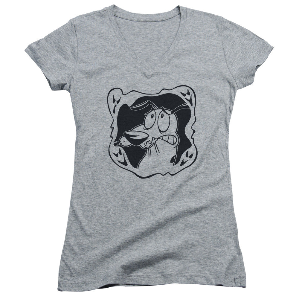 Juniors Sheer Cap Sleeve V-Neck