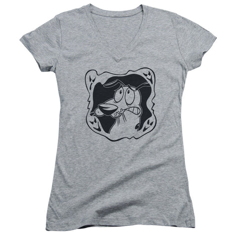 Juniors Sheer Cap Sleeve V-Neck