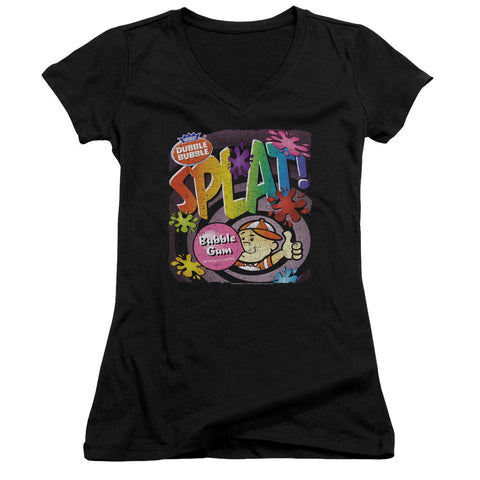 Juniors Sheer Cap Sleeve V-Neck