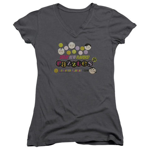 Juniors Sheer Cap Sleeve V-Neck