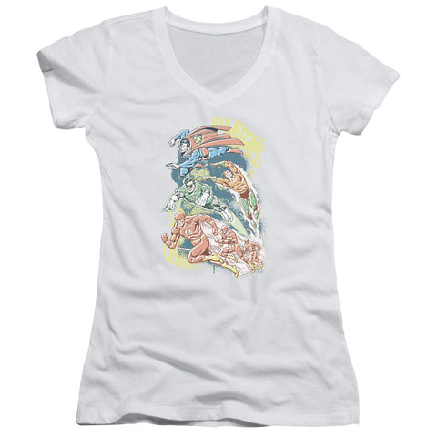 Juniors Sheer Cap Sleeve V-Neck