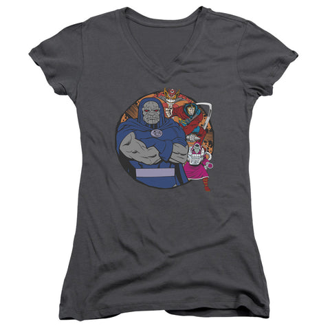 Juniors Sheer Cap Sleeve V-Neck