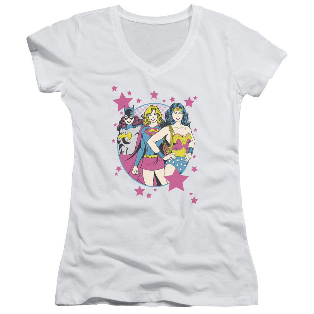 Juniors Sheer Cap Sleeve V-Neck