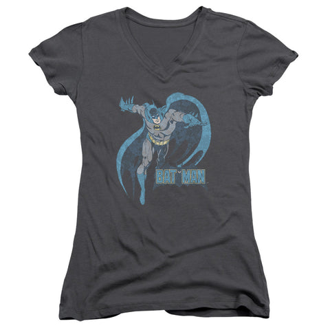 Juniors Sheer Cap Sleeve V-Neck