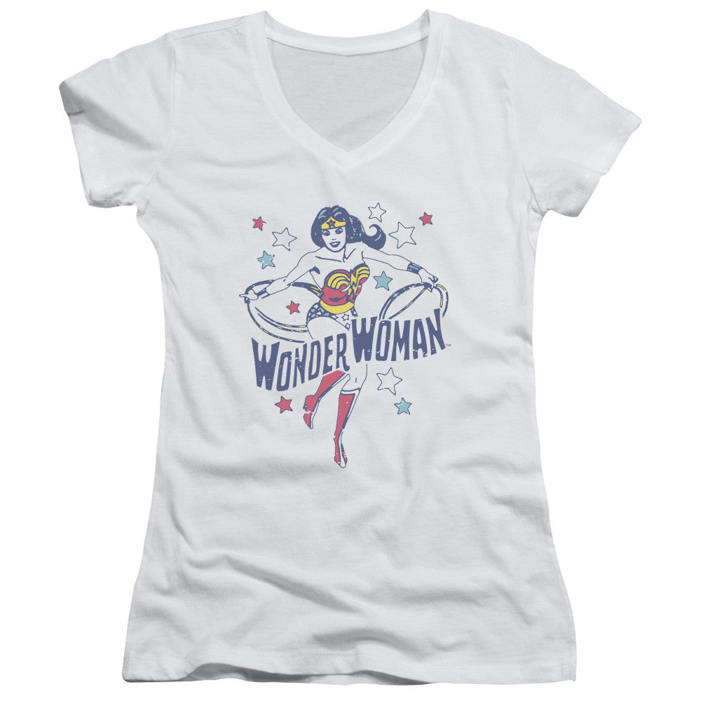 Juniors Sheer Cap Sleeve V-Neck