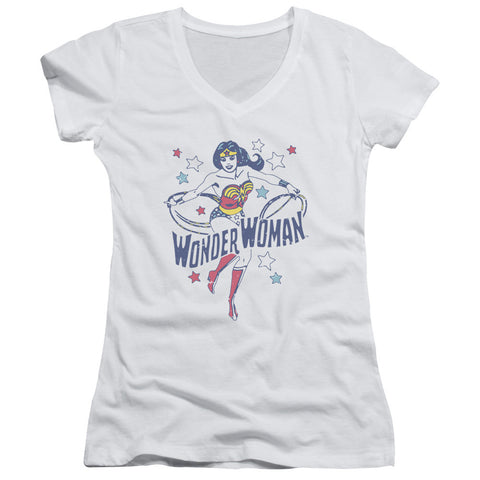 Juniors Sheer Cap Sleeve V-Neck