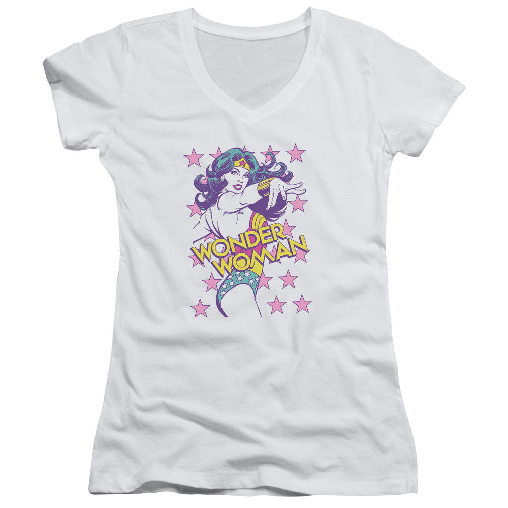 Juniors Sheer Cap Sleeve V-Neck