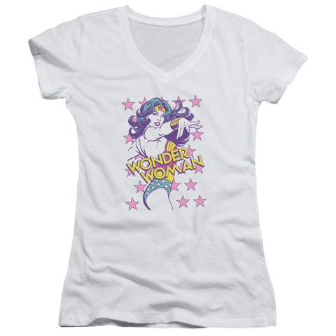 Juniors Sheer Cap Sleeve V-Neck