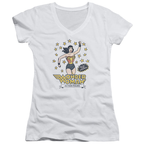 Juniors Sheer Cap Sleeve V-Neck