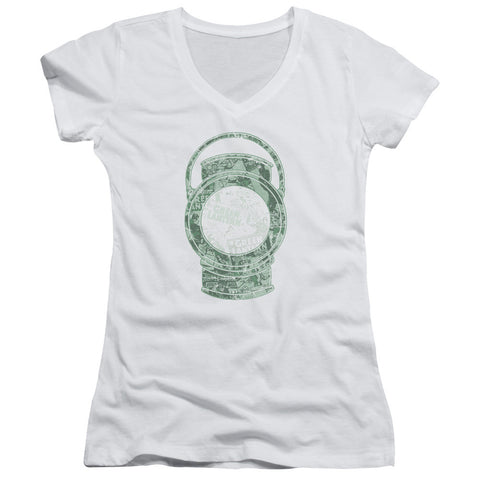 Juniors Sheer Cap Sleeve V-Neck