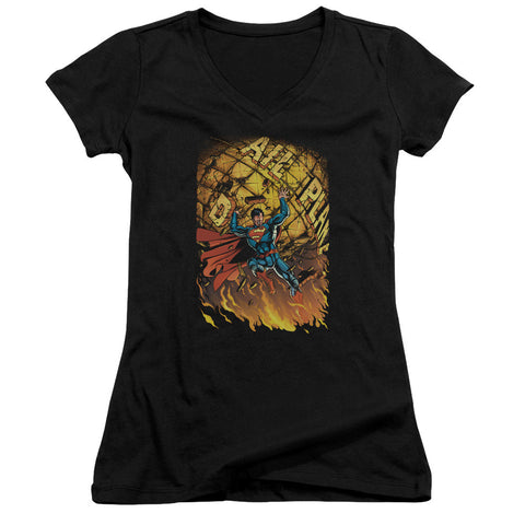 Juniors Sheer Cap Sleeve V-Neck