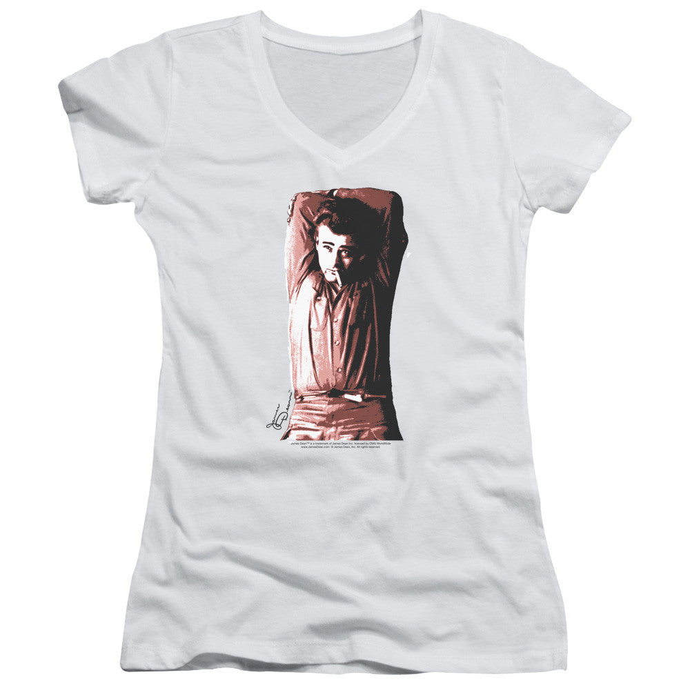 Juniors Sheer Cap Sleeve V-Neck