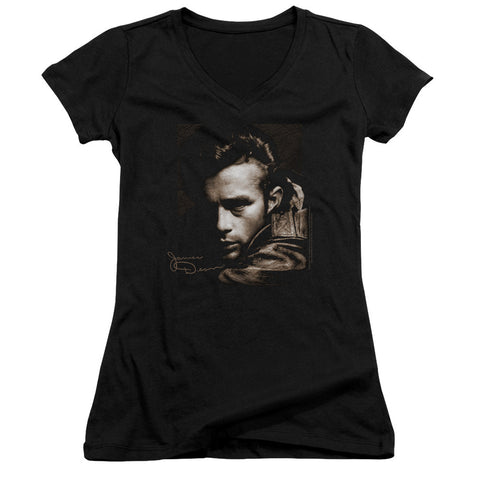 Juniors Sheer Cap Sleeve V-Neck