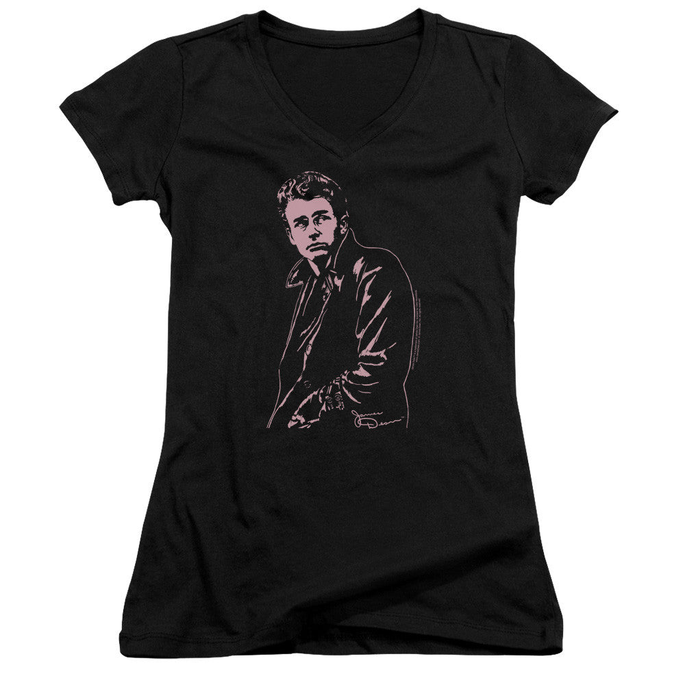 Juniors Sheer Cap Sleeve V-Neck