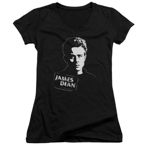 Juniors Sheer Cap Sleeve V-Neck