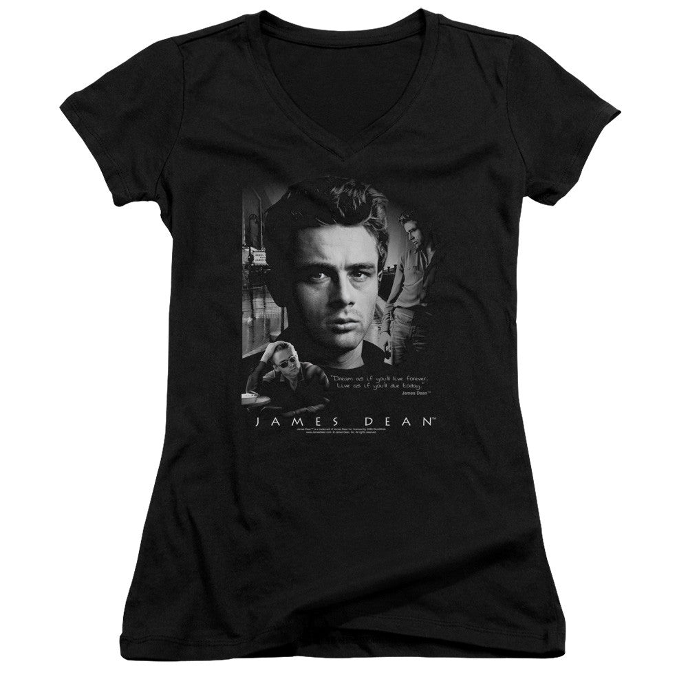 Juniors Sheer Cap Sleeve V-Neck