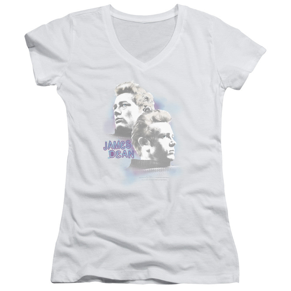 Juniors Sheer Cap Sleeve V-Neck