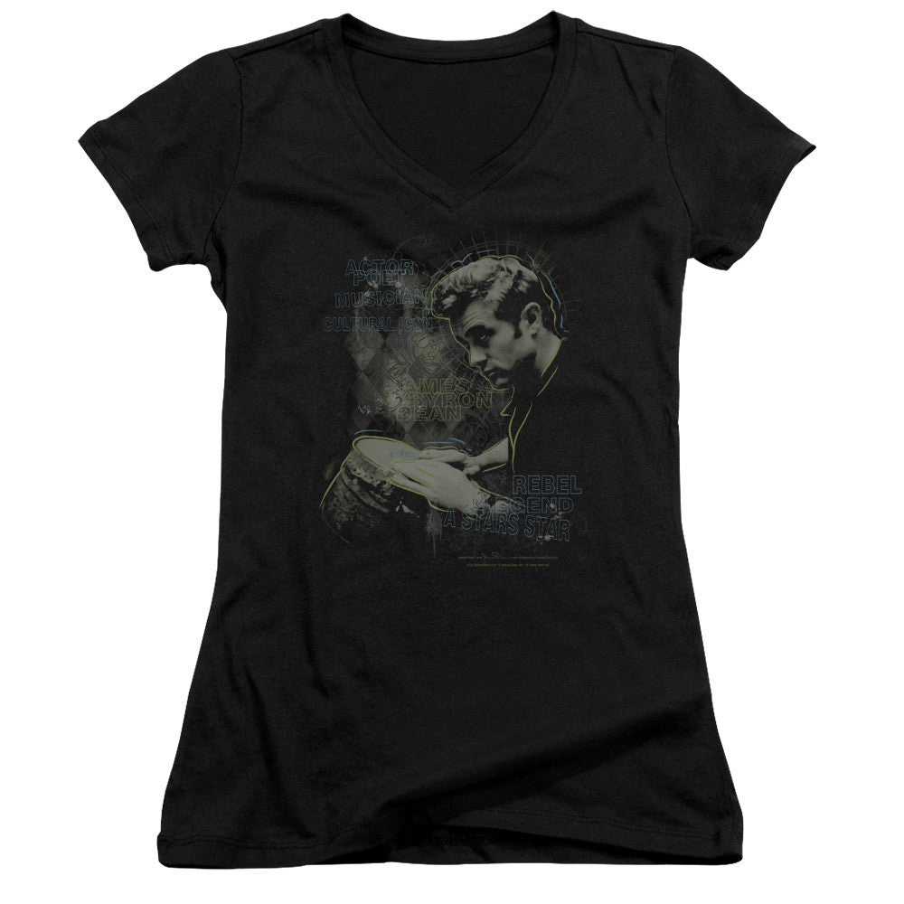 Juniors Sheer Cap Sleeve V-Neck