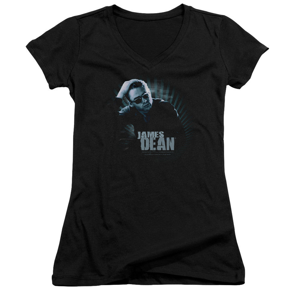 Juniors Sheer Cap Sleeve V-Neck