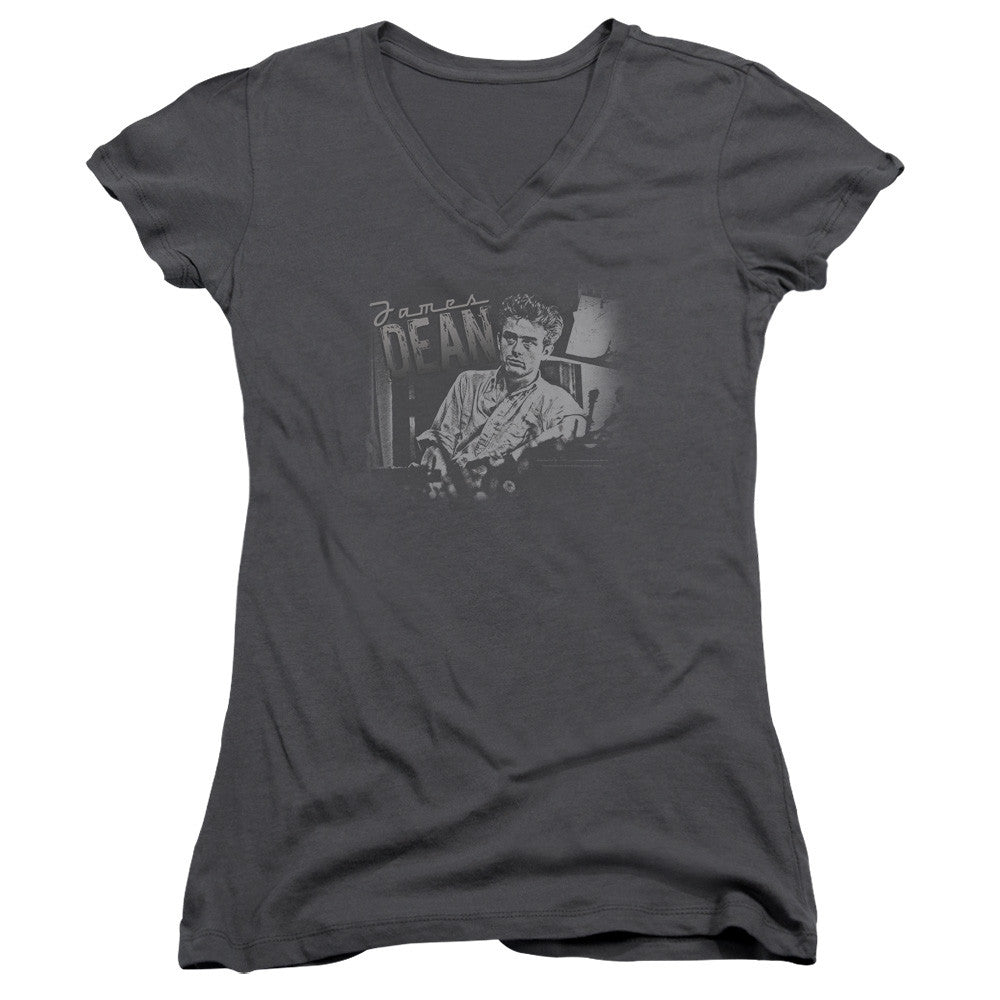 Juniors Sheer Cap Sleeve V-Neck