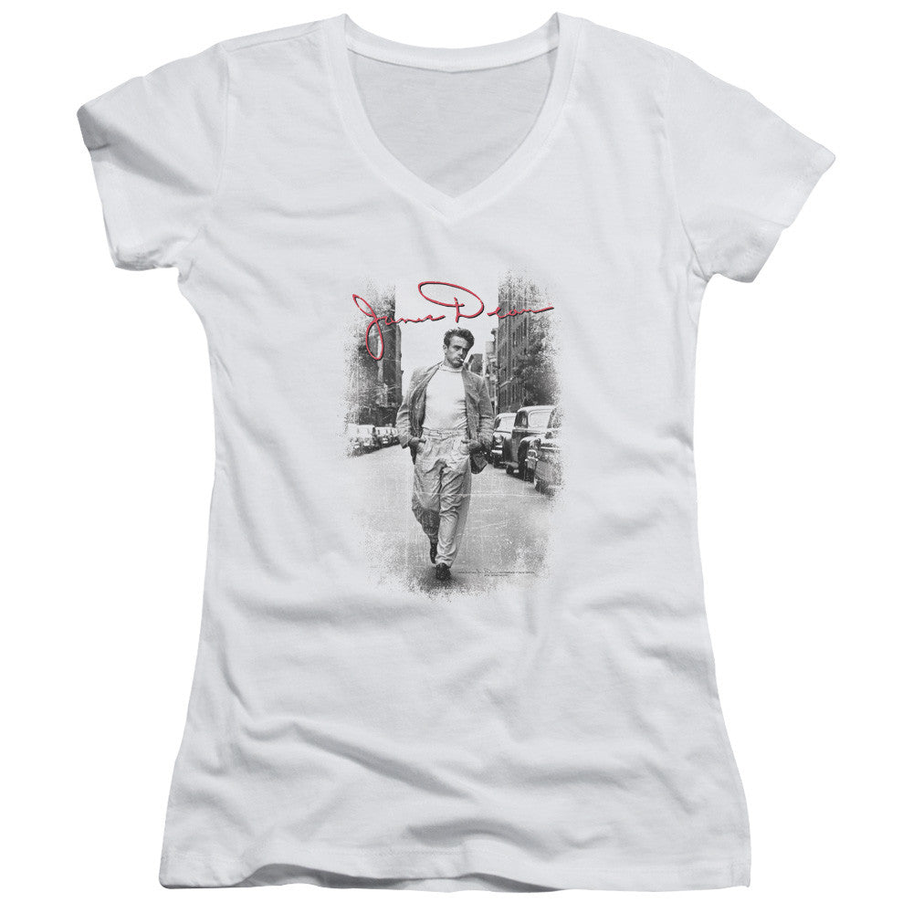 Juniors Sheer Cap Sleeve V-Neck