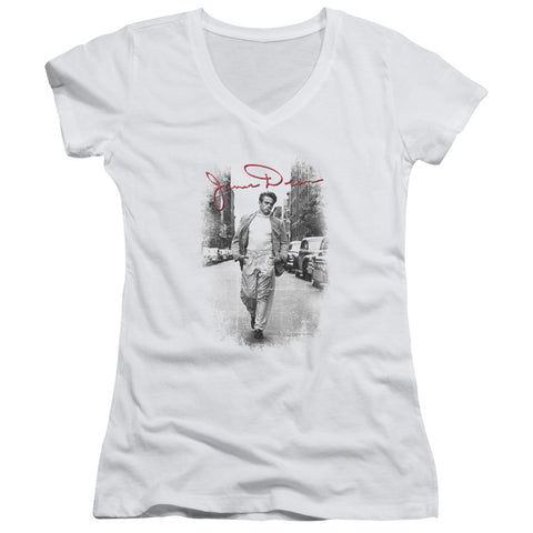 Juniors Sheer Cap Sleeve V-Neck