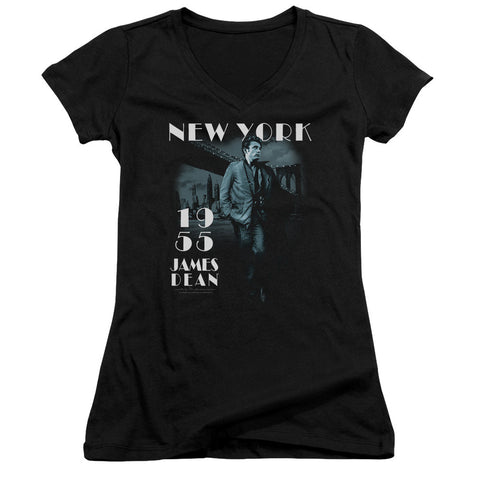 Juniors Sheer Cap Sleeve V-Neck