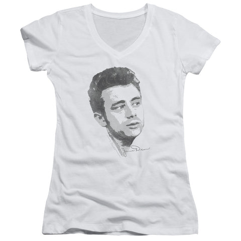 Juniors Sheer Cap Sleeve V-Neck