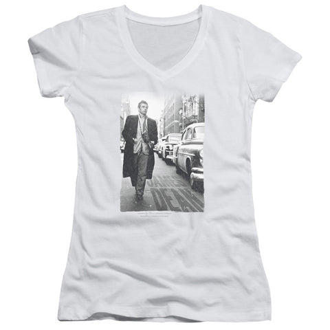 Juniors Sheer Cap Sleeve V-Neck