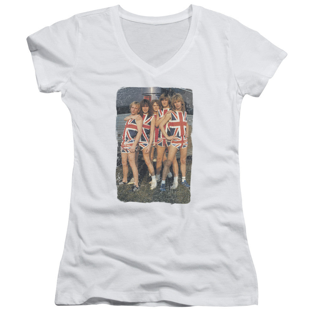 Juniors Sheer Cap Sleeve V-Neck